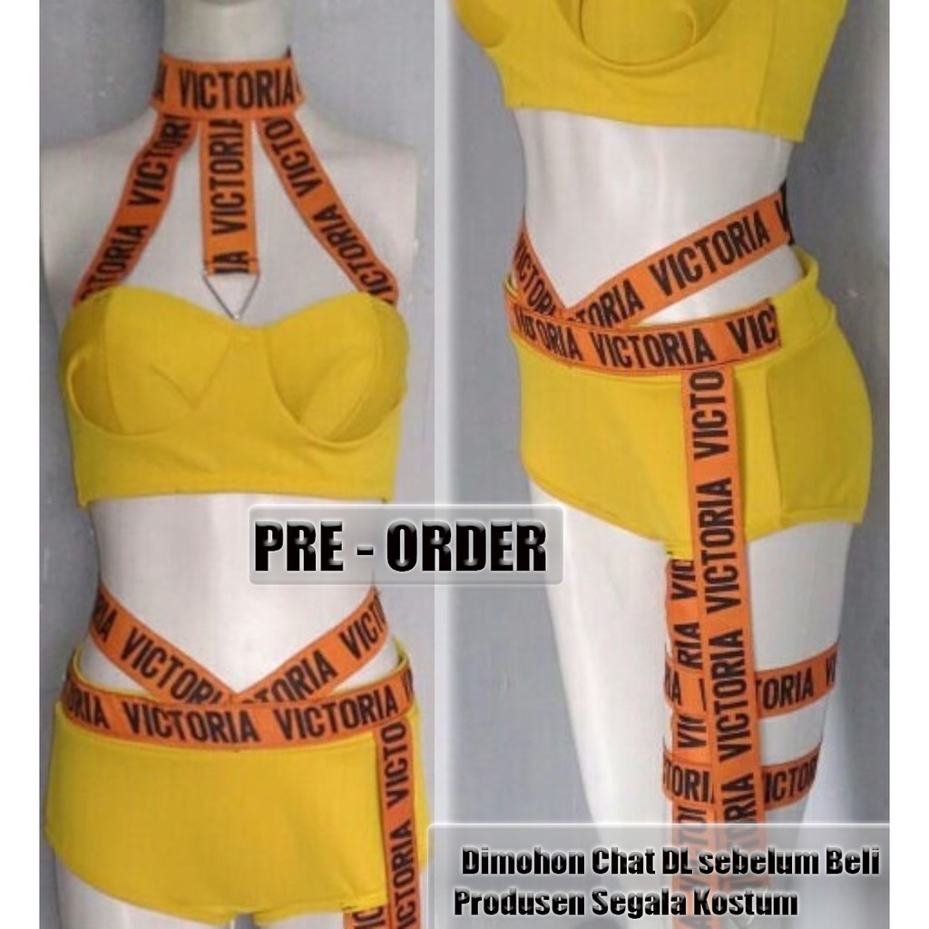 Baju Dance Kostum Kpop Wanita Korea Warna Kuning 226