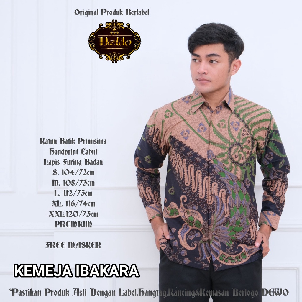 IBAKARA DEWO BATIKSOLOAMANAH KEMEJA BAJU BATIK PRIA SOLO LENGAN PANJANG PENDEK LAPIS FURING ATASAN BATIK PREMIUM MODERN KATUN HALUS WISANGGENI MODHANG WISANGGENI MOCCA GENDEWA DEWO SEKARJAGAD INDRIYAWAN ADYATAMA SOGAN GENDEWA  ARJUNOSOSRO WISANGGENI KLA