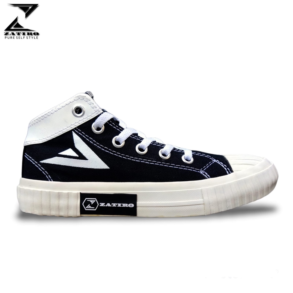 Sepatu Sneakers Zatiro Low and High Black White Original Premium Quality Sepatu OOTD Nyaman Dipakai