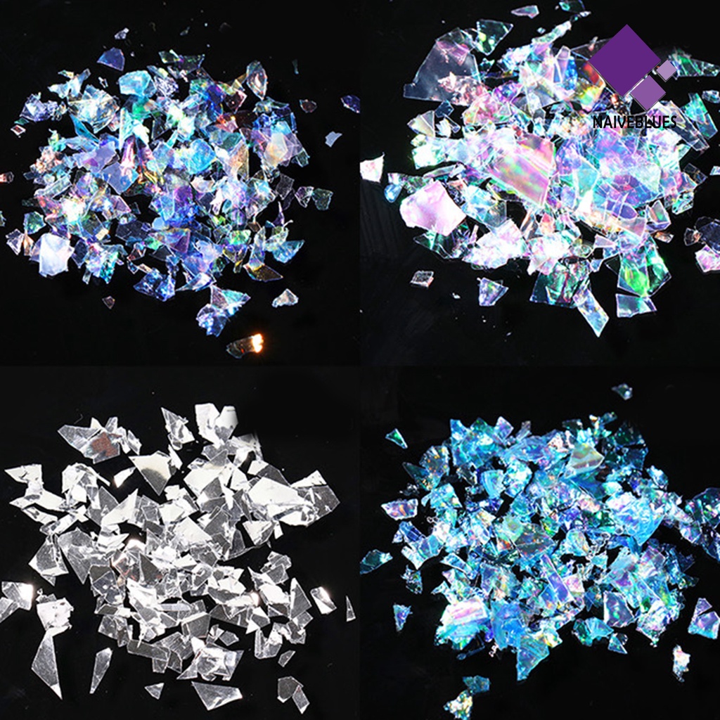 Naiveblue Serpihan Glitter Bentuk Asimetris Untuk Dekorasi Nail Art