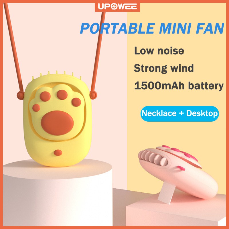 Kipas Angin Genggam Mini Portable Rechargeable Bentuk Cakar Kucing Untuk Anak