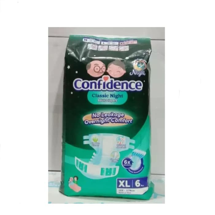 Confidence Classic Night XL6 Popok Dewasa Adult Diapers Pampers XL 6