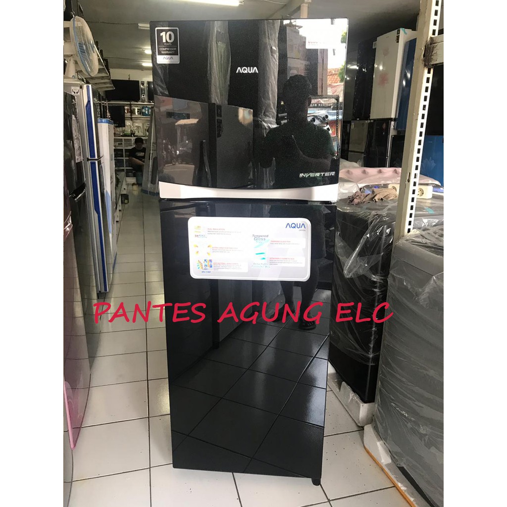 LEMARI ES AQUA AQRD 275 INVERTER / KULKAS 2 PINTU SANYO khusus bdg