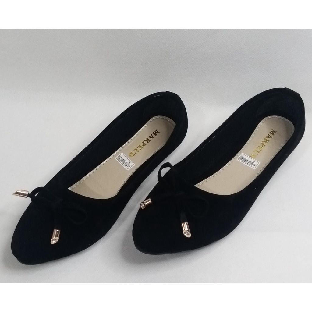 Sepatu Wanita Terbaru Flatshoes Wanita Murah Balet Sol Karet Pita Kacang Sandal Perempuan