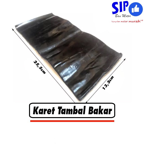 Karet bakar tambal ban ukuran &quot;25.5 x 13.5&quot; tebal 2mm