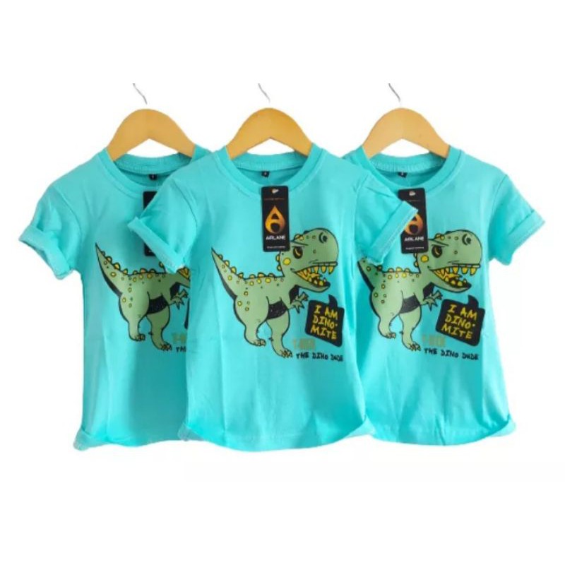 Baju anak laki laki perempuan gambar Dinosaurus
