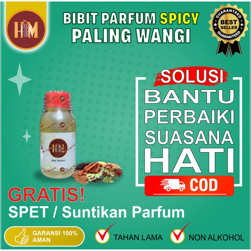 Bibit Perfume | Biang HM PARFUM Aroma SPICY | minyak wangi non alkohol isi ulang refill refil