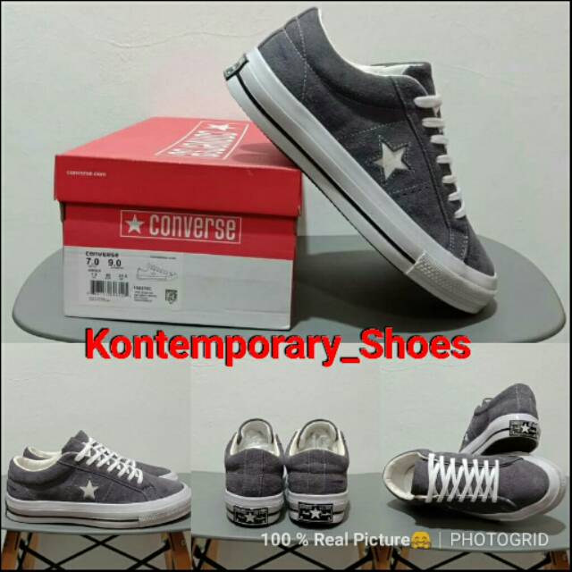 Sepatu Converse ONE STAR CLASSIC GREY WHITE PREMIUM ORIGINAL IMPORT Made In Vietnam BNIB