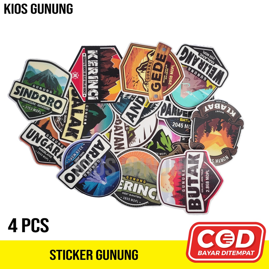

sticker gunung sticker pendaki sticker outdoor vynil waterproof 4pcs