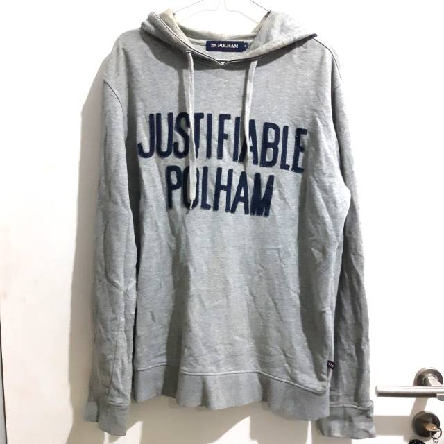 Preloved premium branded sweater pria hoodie POLHAM abu grey gray