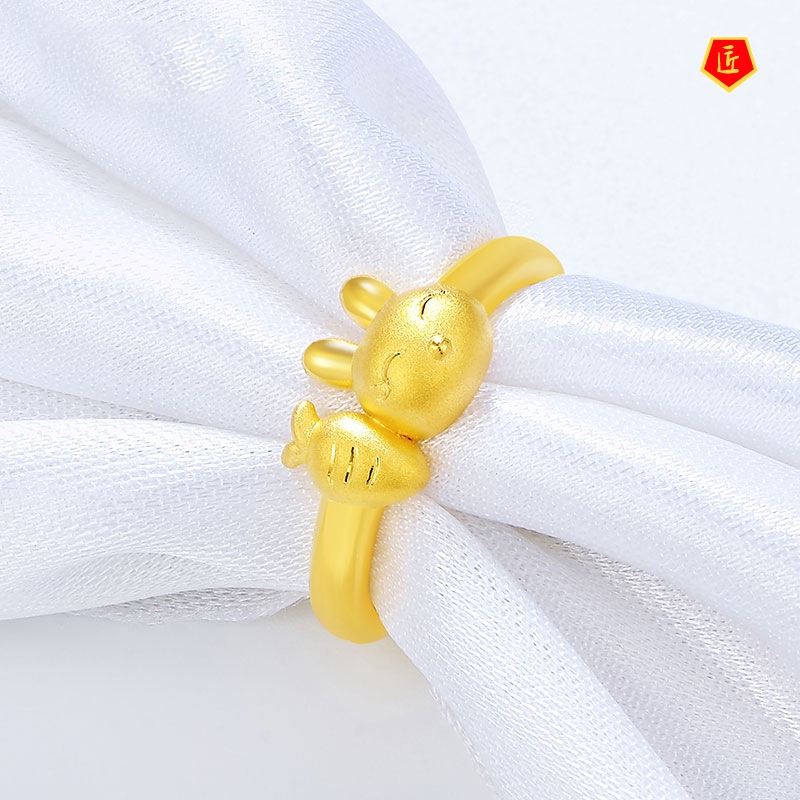 [Ready Stock]Cute Gold Bunny Ring