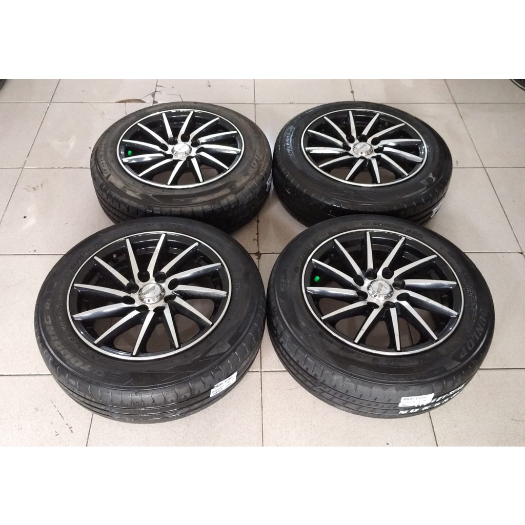 Velg Mobil Bekas Racing VOSSEN RING 14X6 Hole 4X100 4X114,3 + Ban DUNLOP(2) 165 65 R14 Untuk Mobil J