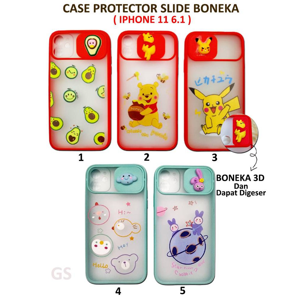 Case Terbaru Murah  IPHONE 7 8 PLUS 11 5.8 11 6.1 11 6.5 Protector Slide Boneka  Protect Cover Lens