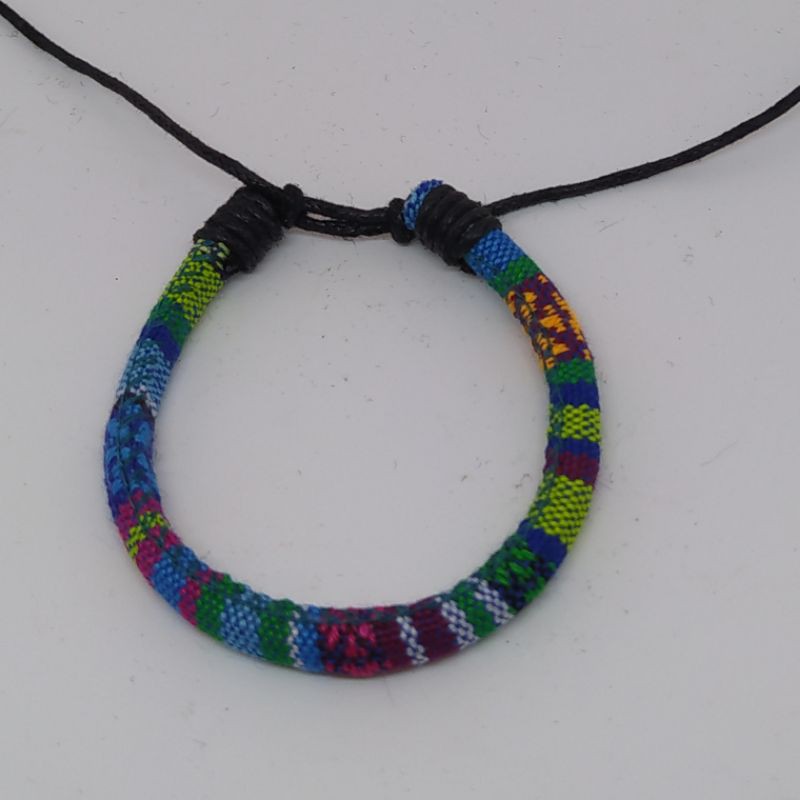 Gelang Tenun Etnik Songket Gelang Rajut Unik Motif Kain Harga Grosir Langsung Pengrajin-Biru Muda