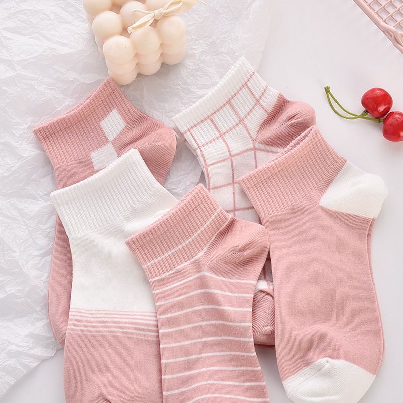 [COD] Kaos Kaki Import Pendek Warna Pink Lucu Cute Kaos Kaki Wanita Kaos Kaki Fashion Ala Korea