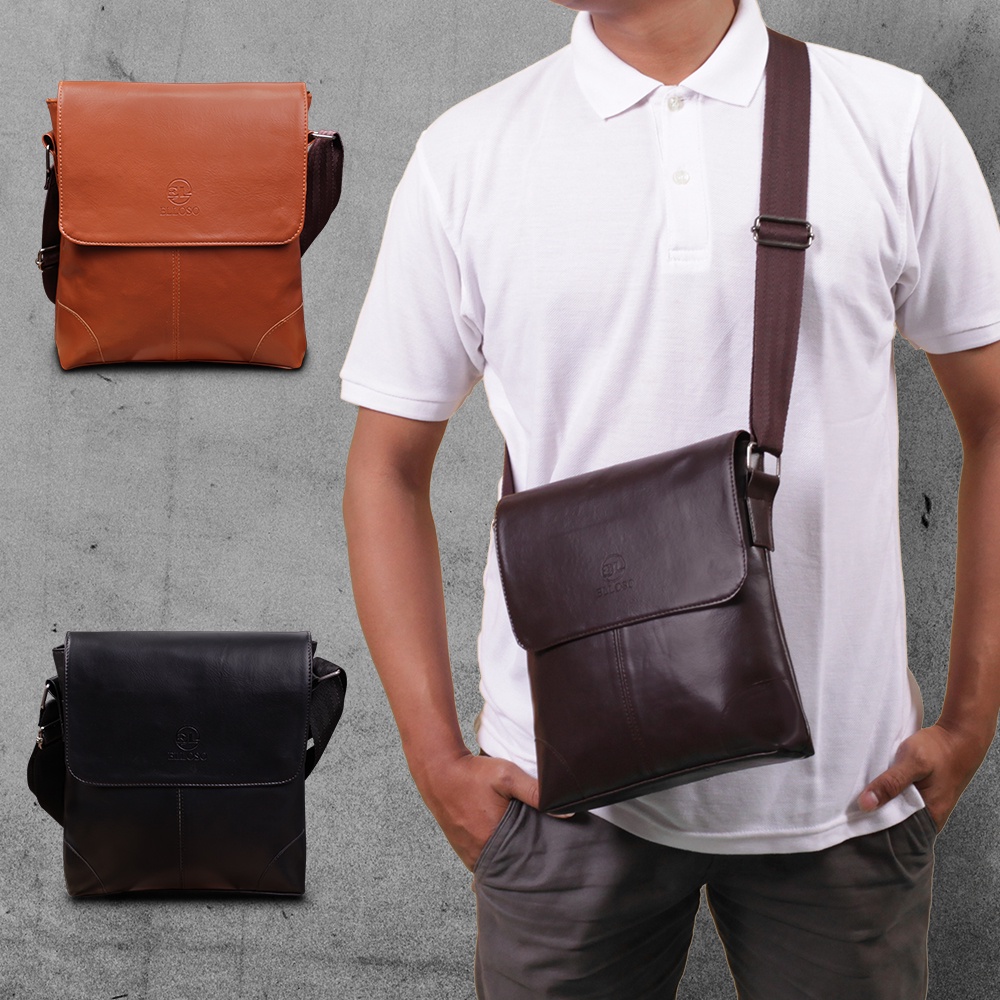 Tas Selempang Pria Kulit Sintetis Premium Tas Slempang Pria Kulit ESL04 TAS PRIA Slingbag KAZUO Desain Keren Dan Modern GARANSI ORIGINAL