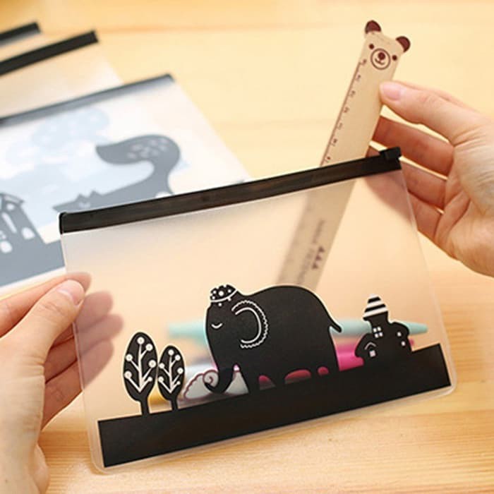 

Kotak Pensil Motif Hewan Transparan / Pencil Case