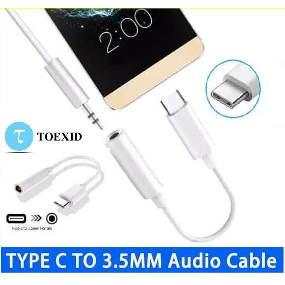 Kabel Adapter Audio Tipe C - Sambungan Splitter Converter Type C Headphone Jack 3.5mm