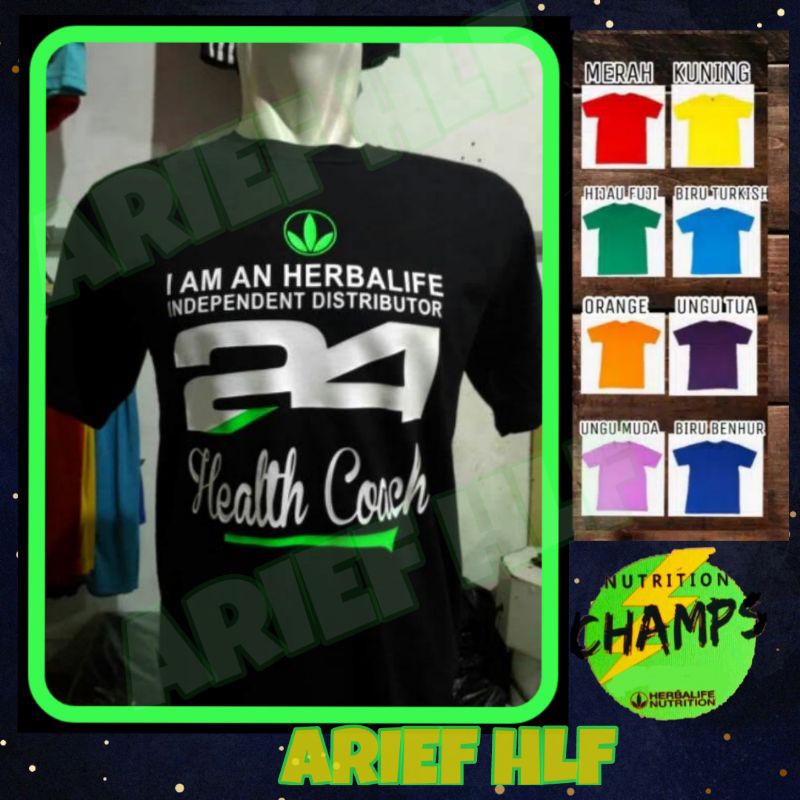 GRATIS TAMBAH NAMA CLUB KAOS HERBALIFE WANITA LENGAN PENDEK HEALTH COACH