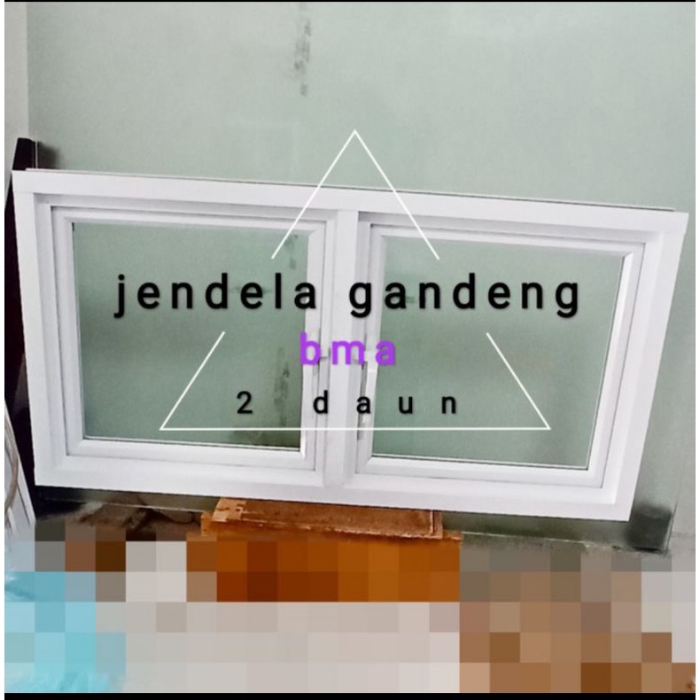 jendela aluminium 50x100 gandeng casement