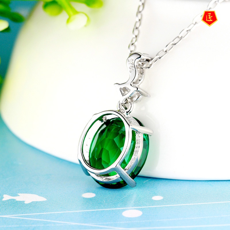 [Ready Stock]Temperament Green Crystal Diamond Fox Pendant Lucky Pendant