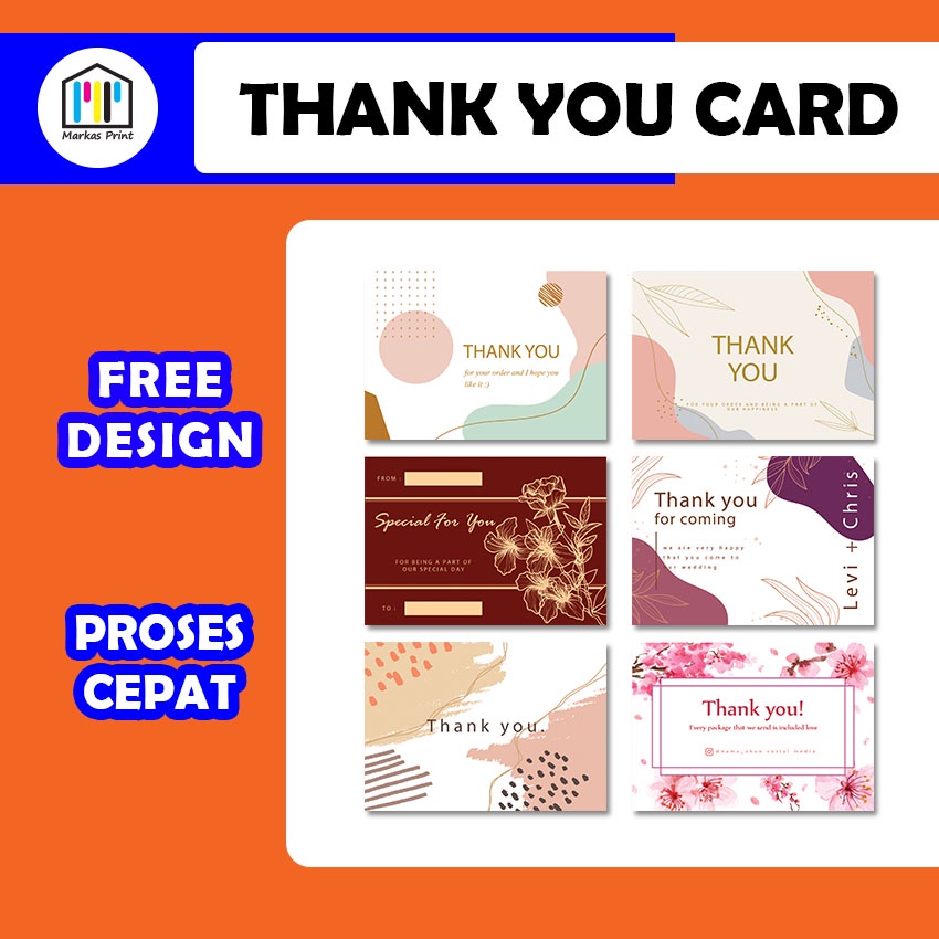 

Thank You Card - Thankyou card 7.4cm x 10.5cm - Custom Kartu Ucapan Terima Kasih Olshop - Thank You for order - kartu ucapan - kartu terima kasih