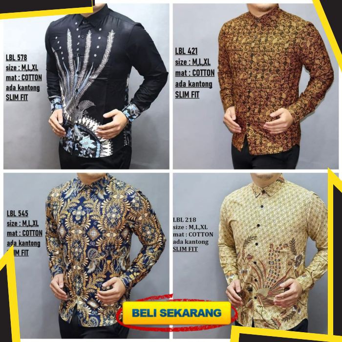 BATIK PRIA SLIM FIT MODERN ELEGAN KEMEJA BATIK PRIA SLIMFIT KATUN PREMIUM MODEL 3 KEMEJA FORMAL