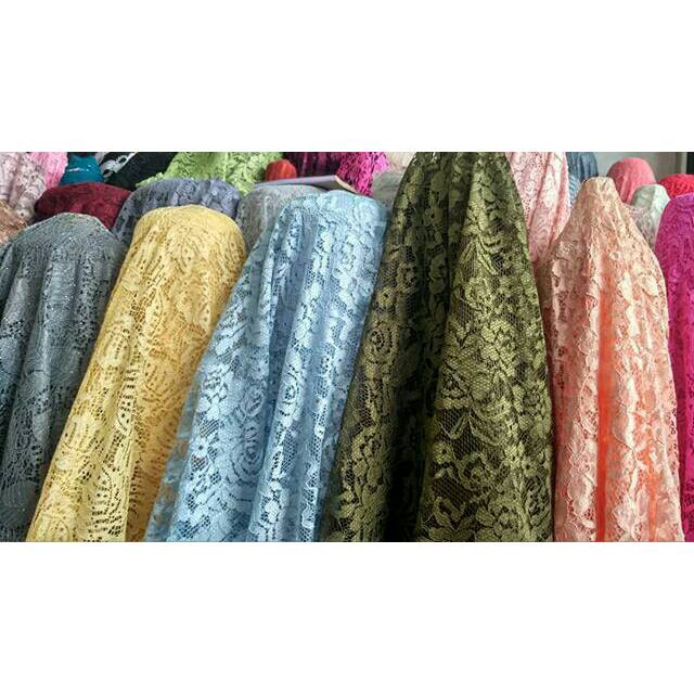 Turrahmi textile bahan brokat cantik banyak warna