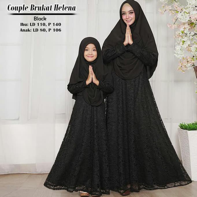 Baju Muslim Wanita Gamis Syari Couple Ibu Dan Anak Helena Terbaru