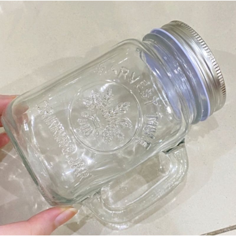 HARVEST TIME DRINKING JAR + TUTUP STAINLES / GELAS TOPLES MUG 495ml