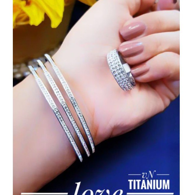 Titanium Set gelang dan cincin silve permata G7g7