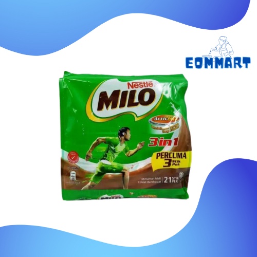 

Milo 3 in 1 Malaysia 18 Bonus 3 Sachet