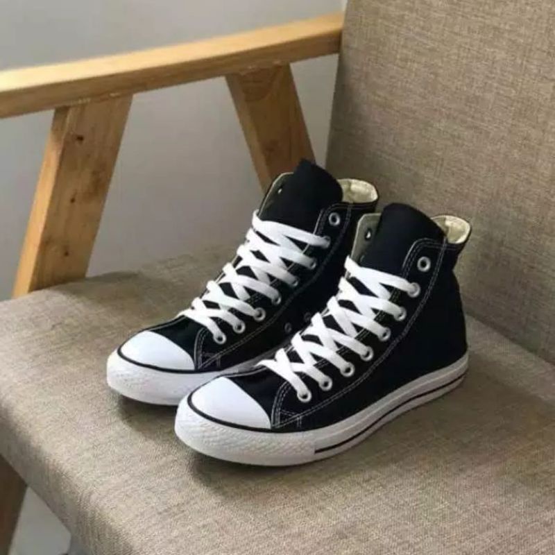 Sepatu Converse Sepatu Snakers Oudscool Black Low Clasic Kasual High Trendy Sneakers Full Kanvas