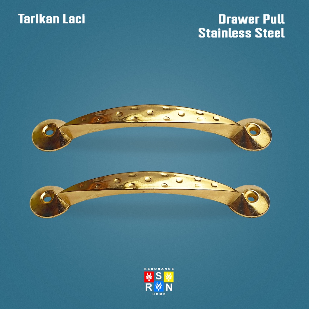 Tarikan Laci Lemari Antik Gold Vintage Bintik 5 Inch Resonance Home