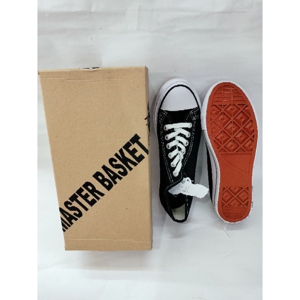 sepatu sekola MB Master Basket original pendek hitam putih