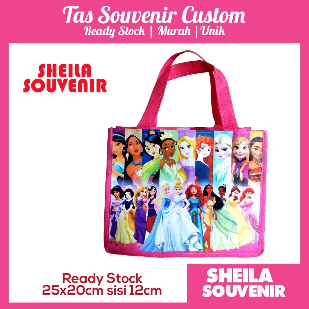 

0114 | Tas Ultah Anak | Goodie Bag Custom Tas Souvenir Ulang Tahun Gambar Princess