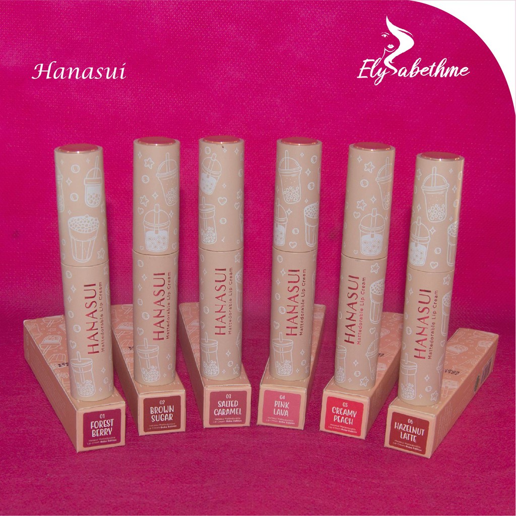 ✿ELYSABETHME✿ ⓗⓐⓝⓐⓢⓤⓘ HANASUI Lip cream Mattedorable BOBA ombre lips ala korea hasil natural lipstick cair