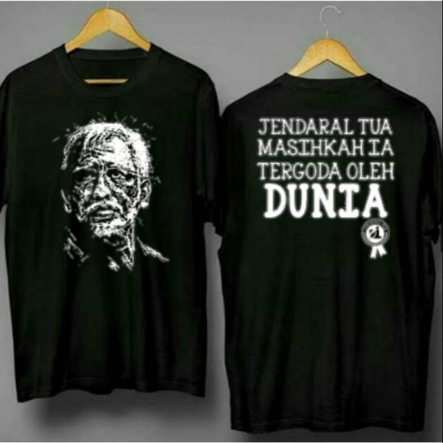 Fourfashion  Kaos Pria Kaos Distro JENDRAL TUA Black B001