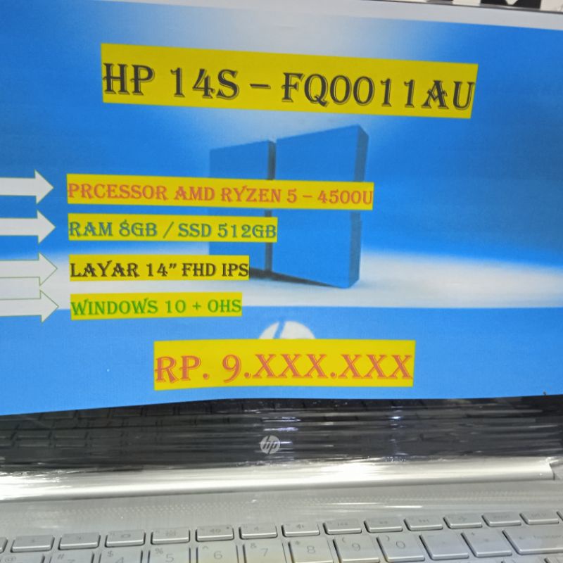 HP 14S - FQ0011AU RYZEN 5 4500U 8GB SSD 512GB