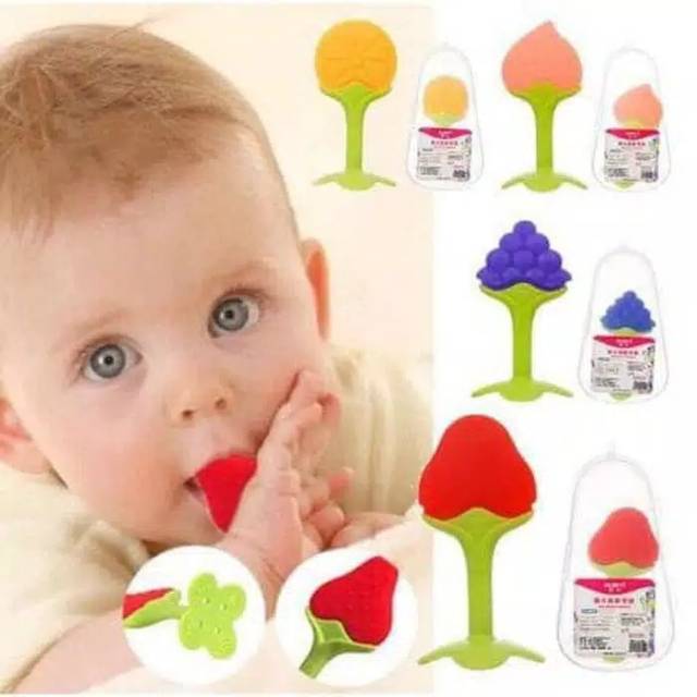 BABY TEETHER BUAH [TANPA PACKINGAN] / GIGITAN BAYI MODEL BUAH / MAINAN BAYI GIGITAN BUAH