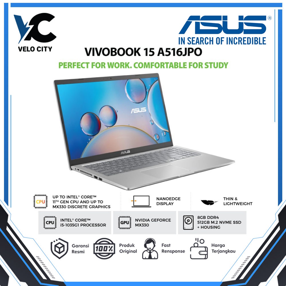 ASUS VivoBook 15 A516JPO-VIPS552 - Transparent Silver