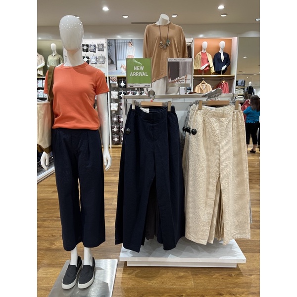 WOMEN Celana Relax Seersucker UNIQLO