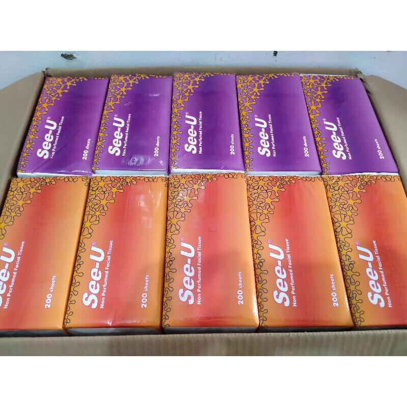 SEE-U Tissue Wajah Soft Pack 200 Sheets (Buy 1 Get 1 Free) tisu / tissue wajah / Promo harga termuah