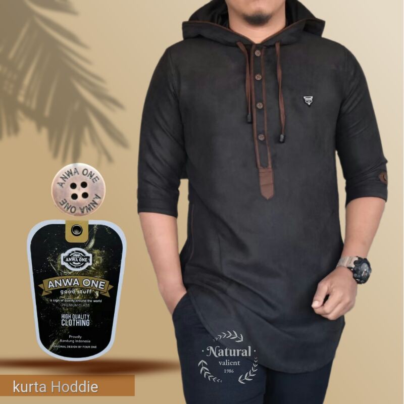 Baju Muslim Pria Kurta Hoodie FOne