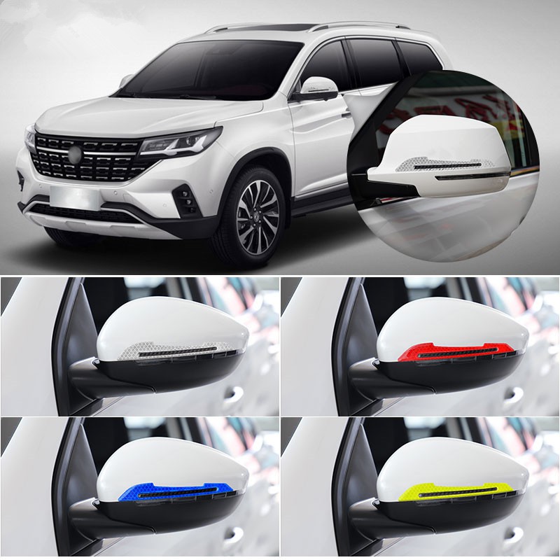 2pc Stiker Kaca Spion Mobil Reflektif Bumper Warning Reflektif Strip Stiker Anti Air Anti-Tabrakan Safety Door Sticker Safety Strip Hias