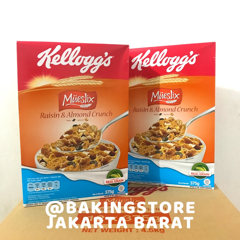 

Kelloggs Mueslix Raisin & Almond Crunch Sereal 355g