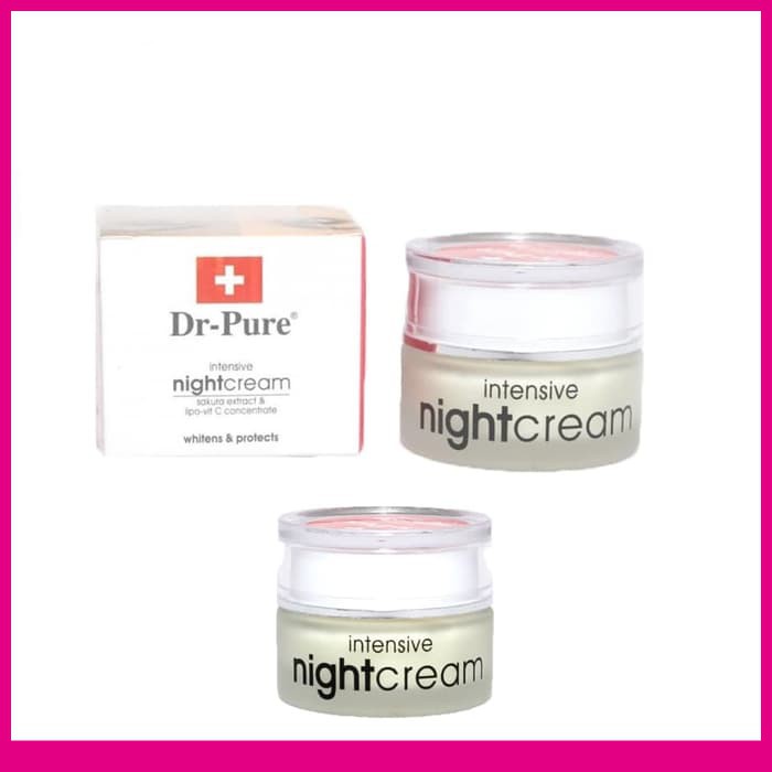 NIGHT CREAM Krim Wajah Malam Pemutih Wajah  DR PURE BPOM SK358