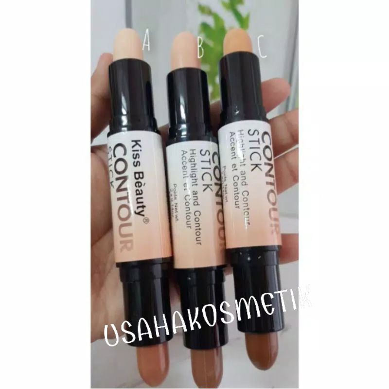 CONCEALER/CONTOUR 2 WARNA KISS B CONTOUR STICK FIT ME NATURAL NO.58523