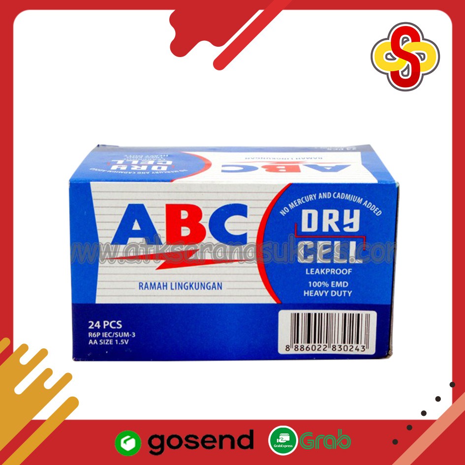 Baterai ABC Biru AA Sedang 1.5 V Isi 4 pcs