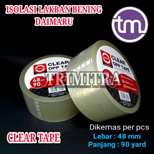 

ISOLASI / SELOTIP / LAKBAN DAIMARU BENING TRANSPARAN 2" 90 YARD OPP TAPEl